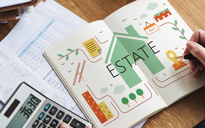 Estate management graphics representing long-term financial adequacy in housing.